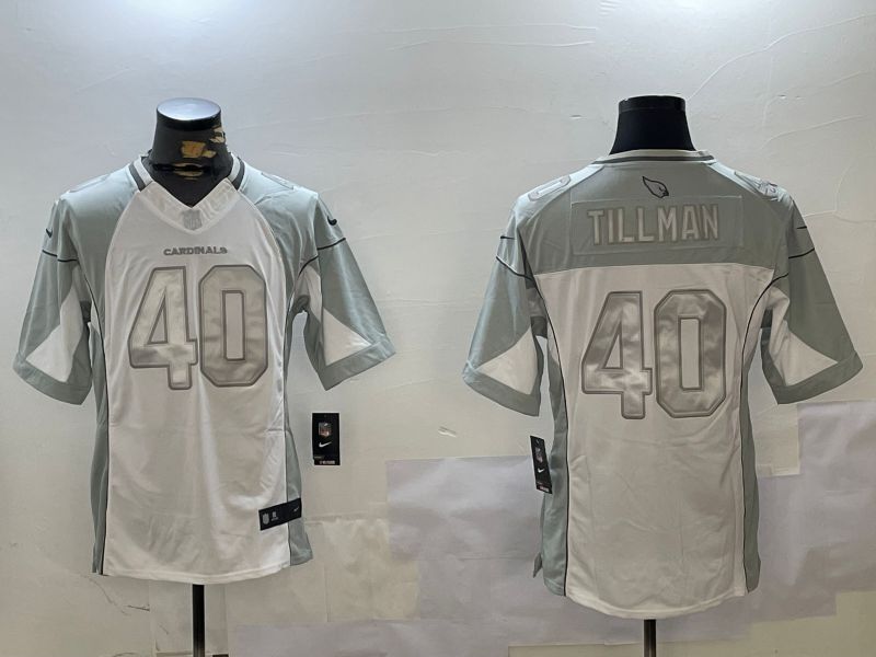 Men Arizona Cardinals #40 Tillman White Gold 2024 Nike Limited NFL Jersey style 1